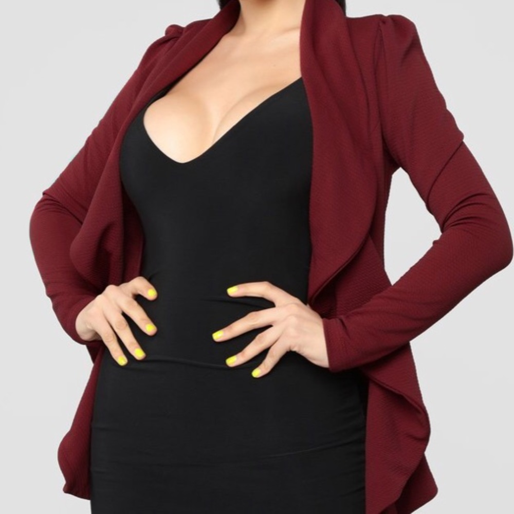 Burgundy meet and greet blazer fashion nova